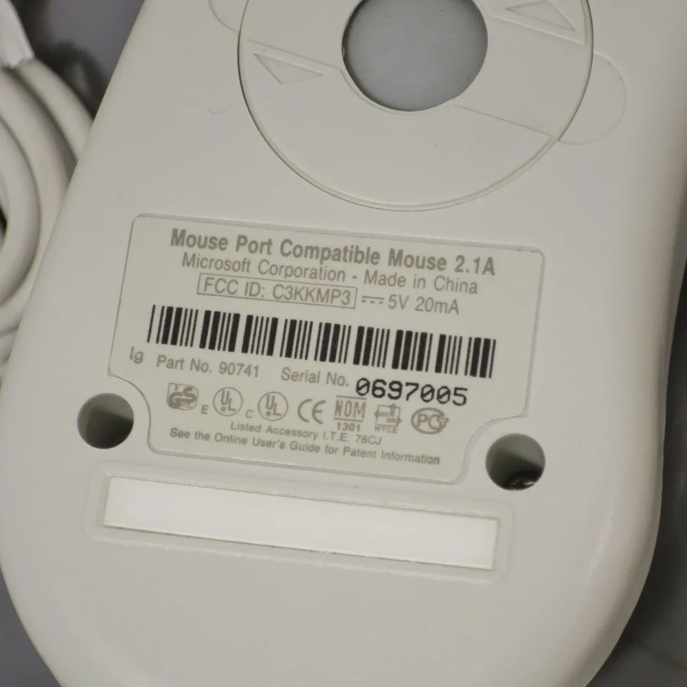 2 Button Microsoft Mouse Port Compatible PS2 Mouse 2.1A PN 90741 -‎ Tested 02